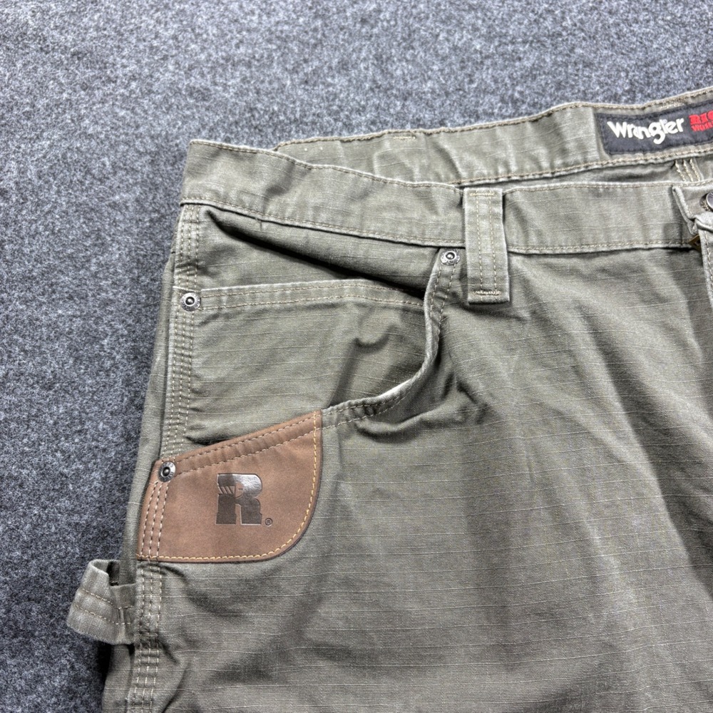 Wrangler Pants Men 40x34 Green RIGGS WORKWEAR Carpenter Cargo Ripstop Utility - Picture 3 of 13